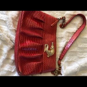 False alligator red hand bag